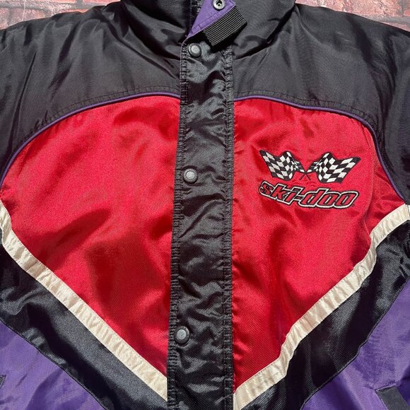 Vintage Ski Doo Men Women L Bombardier Silky Retro Snowmobile Jacket 90s Y2K - Picture 2 of 8